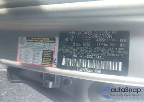 2025 Kia K5 Gt-Line from USA, damaged, VIN KNAG64J74S5297440